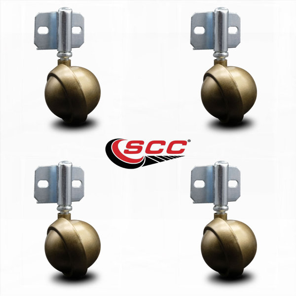 Service Caster 2.5 Inch Windsor Antique Metal Ball Caster Side Mount